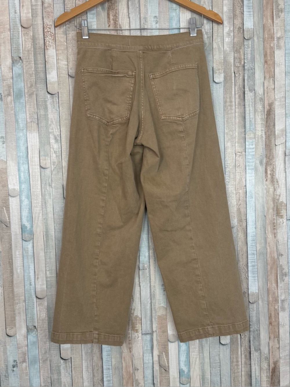 Madewell 25P Emmett Wide Leg‎ Crop Pant Jeans Welt Pocket Khaki Cotton Twill